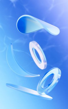 Soyut eğriler ve geometrik figür, üç boyutlu görüntüleme. Bilgisayar dijital çizimi.