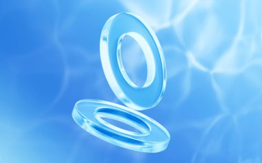 Soyut eğriler ve geometrik halkalar, üç boyutlu görüntüleme. Bilgisayar dijital çizimi.