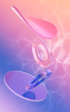 Soyut eğriler ve geometrik figür, üç boyutlu görüntüleme. Bilgisayar dijital çizimi.