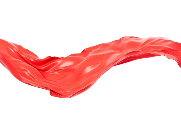 Röd Abstrakt Flödande Trasa Återgivning Digitalritning — Stockfoto