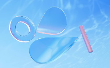 Soyut eğriler ve geometrik figür, üç boyutlu görüntüleme. Bilgisayar dijital çizimi.