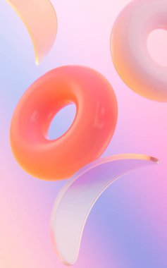 Soyut eğriler ve geometrik figür, üç boyutlu görüntüleme. Bilgisayar dijital çizimi.