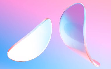 Soyut eğriler ve geometrik figür, üç boyutlu görüntüleme. Bilgisayar dijital çizimi.