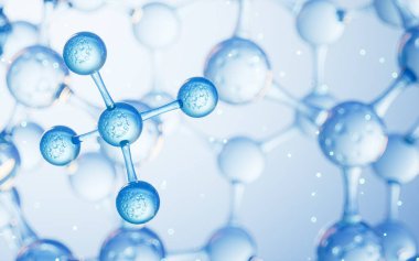 Camların moleküler yapısı, biyoteknoloji konsepti, 3D görüntüleme. Bilgisayar dijital çizimi.