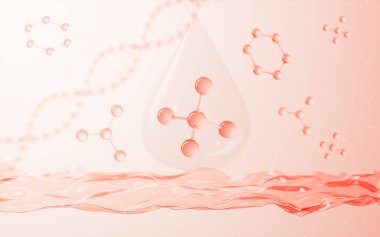 Camların moleküler yapısı, biyoteknoloji konsepti, 3D görüntüleme. Bilgisayar dijital çizimi.