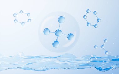 Camların moleküler yapısı, biyoteknoloji konsepti, 3D görüntüleme. Bilgisayar dijital çizimi.