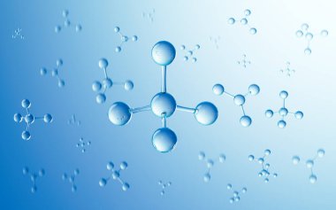 Camların moleküler yapısı, biyoteknoloji konsepti, 3D görüntüleme. Bilgisayar dijital çizimi.