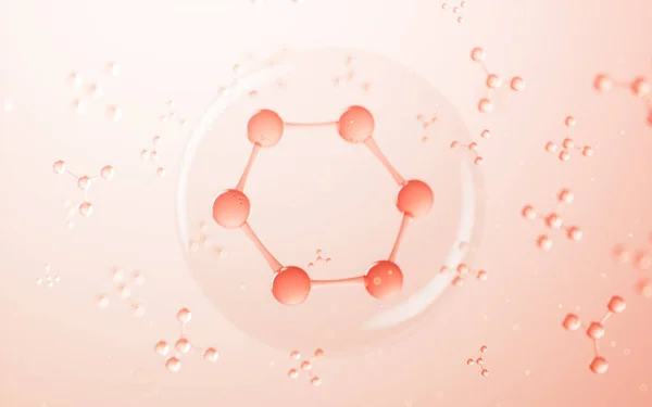 Struttura Molecolare Del Vetro Concetto Biotecnologia Rendering Disegno Digitale Del — Foto Stock