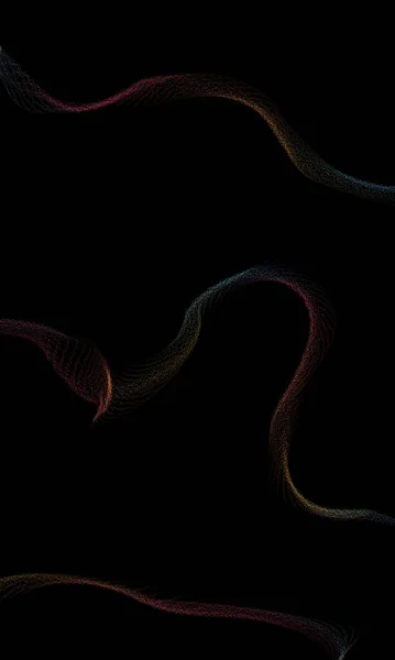 Abstract Background Exquisite Waves Colors Spots Lines Black Surface Rendering — Fotografia de Stock
