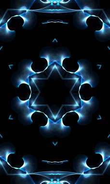 Mavi ve siyah neon ışıklı soyut arkaplan