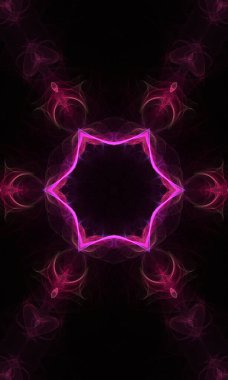 abstract fractal background with glowing neon lights