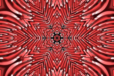 soyut renkli hipnotik simetrik desen süslemeli kaleydoskop hareketi geometrik çember ve yıldız şekilleri