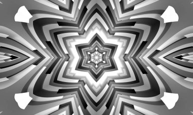 abstract geometric background with concentric radial and intricate effects. 3d rendering, illustration