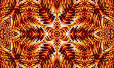 soyut renkli hipnotik simetrik desen süslemeli kaleydoskop hareketi geometrik çember ve yıldız şekilleri