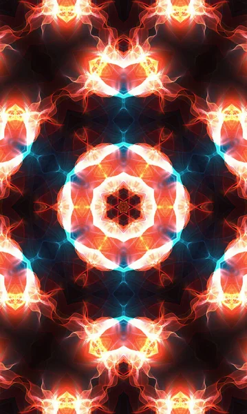 Abstract Kaleidoscope Background Neon Glow — Stok fotoğraf
