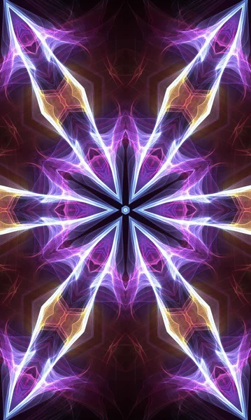 Abstract Fractal Background Glowing Neon Lights — Fotografia de Stock