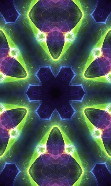 Abstract Fractal Background Glowing Neon Lights — Fotografia de Stock