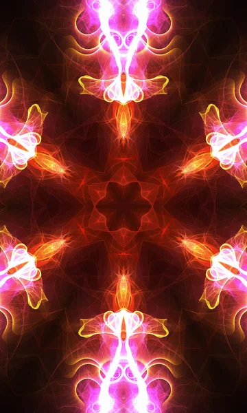Abstract Fractal Background Neon Glow — Stockfoto