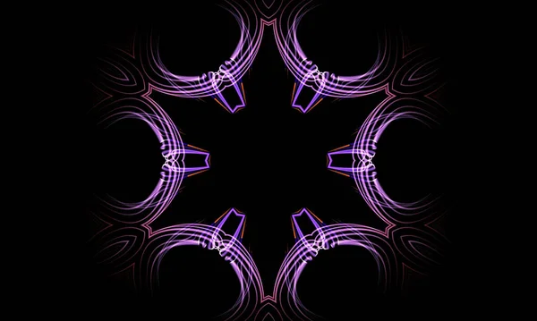 Abstract Fractal Background Glowing Neon Lights — Stock Fotó