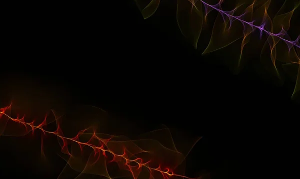 Dark Abstract Background Glowing Neon Light Waves — Fotografia de Stock