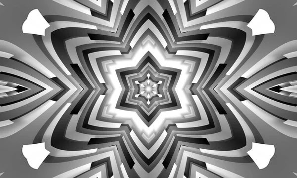 Abstract Geometric Background Concentric Radial Intricate Effects Rendering Illustration — Foto de Stock