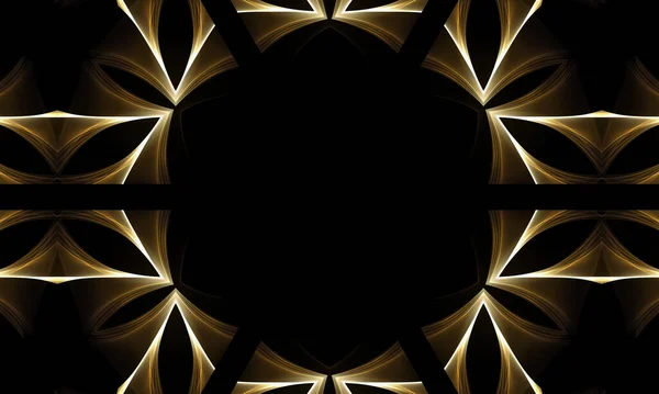 Abstract Fractal Background Beautiful Golden Pattern Rendering Illustration — Foto Stock