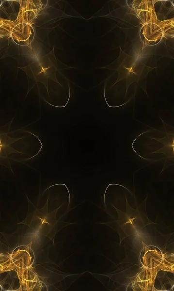 Abstract Fractal Background Glowing Particles Shapes — Foto de Stock