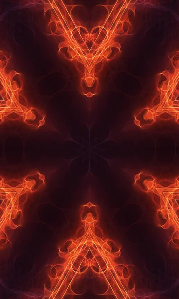Abstract Fractal Background Glowing Lines Stars — 스톡 사진