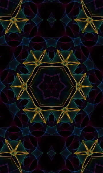 Abstrakter Fraktaler Hintergrund Schönes Kaleidoskopmuster — Stockfoto