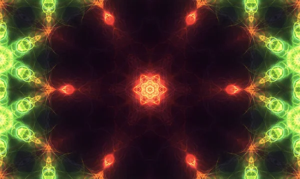 Abstract Kaleidoscopic Fractal Background Rendering — Foto Stock