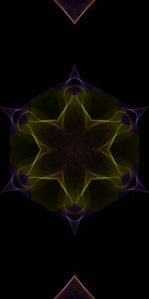 Abstract Fractal Background Glowing Neon Lights — ストック写真