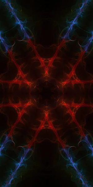 Abstract Fractal Background Neon Glow Rendering — Zdjęcie stockowe