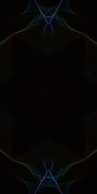 Soyut fraktal arkaplan. Neon parıltısı. 3d resimleme.