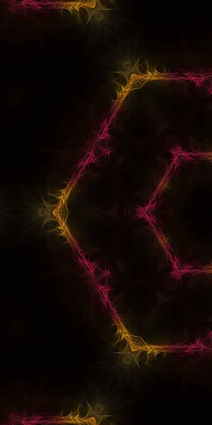 Abstract Fractal Background Glowing Lines Stars — Zdjęcie stockowe