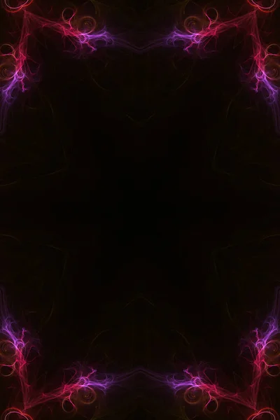 Abstract Fractal Background Glowing Neon Lights — Photo
