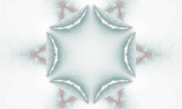 Abstract Fractal Pattern Beautiful Symmetric Kaleidoscope Design Digital Art Rendering — Stockfoto