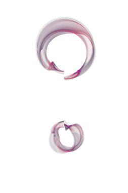 3d rendering of a pink and white round spiral bulb isolated on a light background
