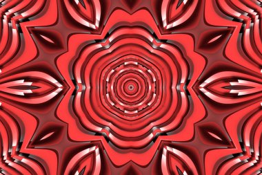 soyut renkli hipnotik simetrik desen süslemeli kaleydoskop hareketi geometrik çember ve yıldız şekilleri