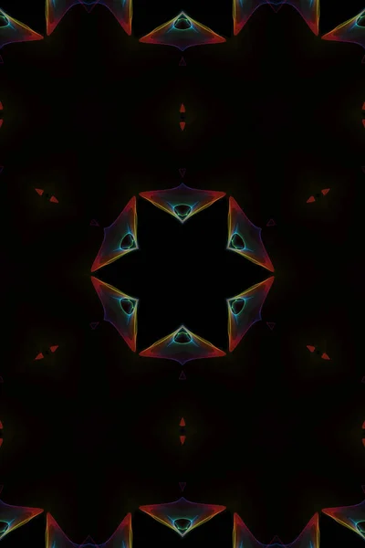 Abstraktes Buntes Fraktalmuster Schönes Kaleidoskop Hintergrunddesign — Stockfoto
