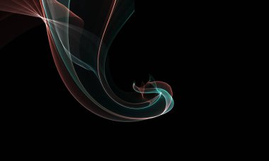 Siyah Renk Üzerine Bir Dijital Fraktal Resmi