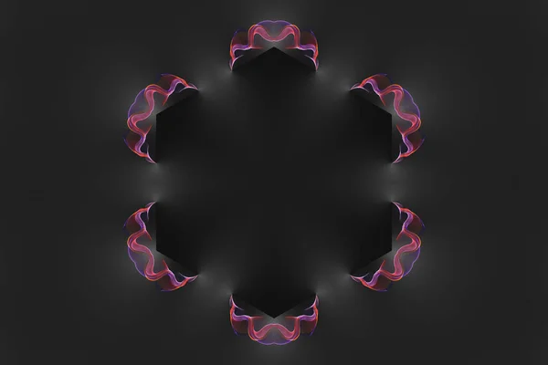abstract fractal pattern, mystical motif, copy space wallpaper