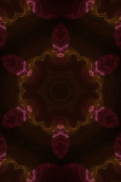 Abstract Fractal Background Beautiful Pattern Red Black Colors — 스톡 사진