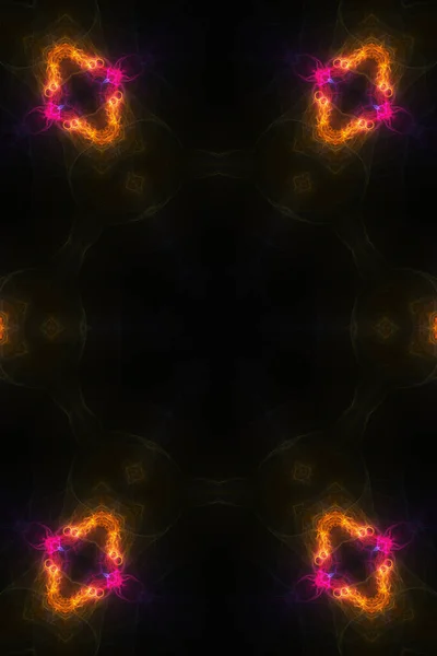 Abstract Fractal Background Neon Glow — Zdjęcie stockowe