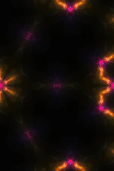 Abstract Fractal Background Glowing Lines Stars — Foto de Stock