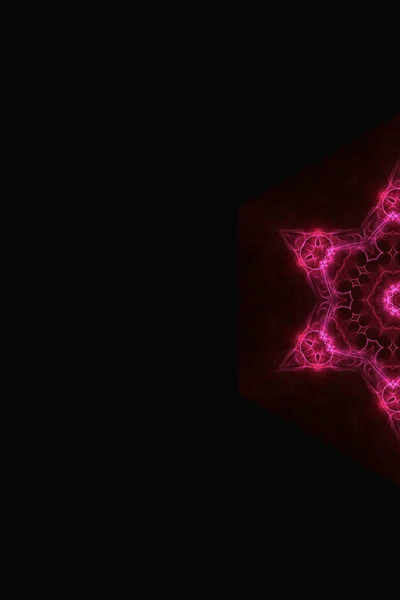 Abstract Fractal Background Neon Glow Rendering — Stockfoto