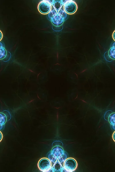 Abstract Fractal Background Glowing Neon Lights — Foto Stock