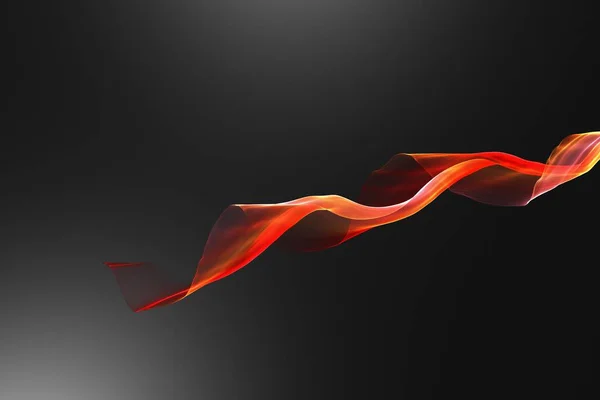 Abstract Red Wave Black Background Rendering Illustration — Zdjęcie stockowe