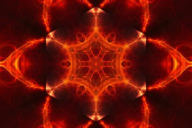 abstract fractal background with glowing particles and stars