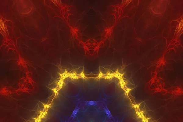 Абстрактный Фрактальный Фон Светящимися Волнами — стоковое фото