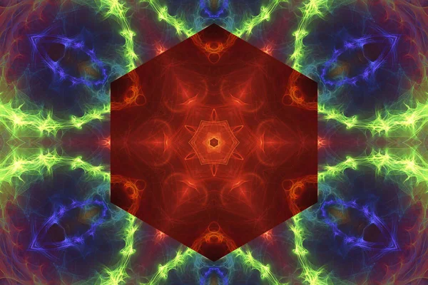Abstract Fractal Background Beautiful Kaleidoscope Design — 图库照片